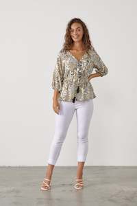 Caju: Foil Print Top