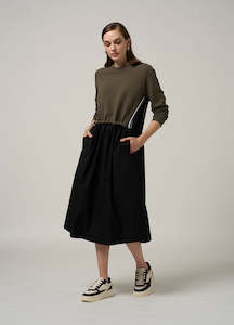 Madly Sweetly: OSBOURNE DRESS -KHAKI -Pre order Due 20 Feb