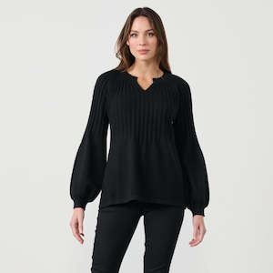 Caju: CZ958 Puff Sleeve Knit -Black