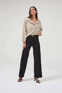 Carrie Black Wide Straight Leg Jeans