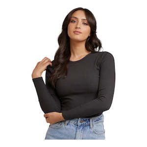 All About Eve: Eve Rib Baby Long Sleeve Tee - Washed Black