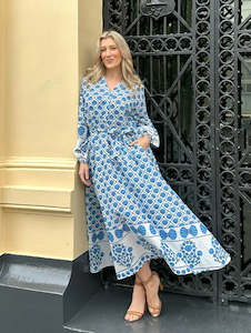 CAPRI DRESS - BLUE SEASHELL