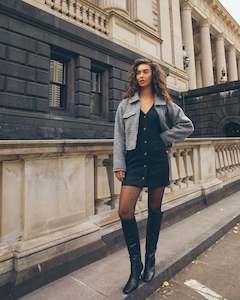 Bennet Crop Jacket Grey Marle