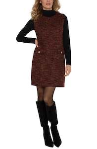 Sleeveless Shift Dress -Bordeaux