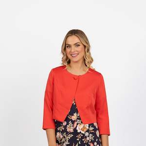 Under 50 Outlet: 2087 3/4 Sleeve Single Button Cropped Jacket :Punch