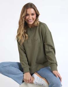 Sweatshirts Jumpers And Crews: Established Crew -Khaki