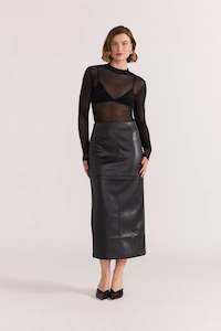 EDIE PU MIDI SKIRT