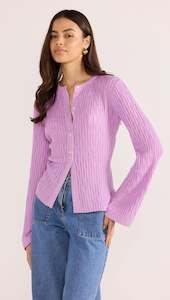 Cardis: Johnna Button Knit Top -Lilac