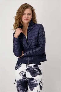 Monari: 409367 Quilted Stand up collar Jacket-Deep Ocean