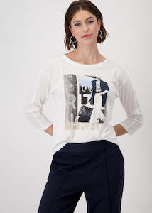Monari: 409346-Bedazaled print Tee-off White