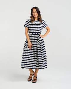 Scarlett Dress-Navy Check