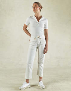 Dricoper: Stella Stretch High Waisted Ivory