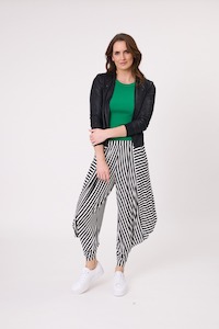 Lenka Pant -Black/White stripe