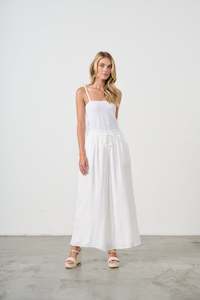 Holmes And Fallon: HF2707 WIDE LEG PANT-WHITE