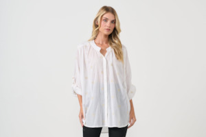 Holmes And Fallon: HF2660 SHIRT-FLOWER EMBROIDERY