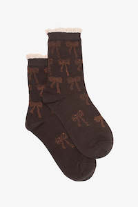 Antler Accessories: Bows Sock | Carob