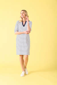 Fox River Dress-White/Navy