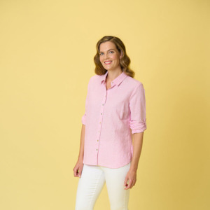 Charlie Jane: Arrowtown Shirt-pink stripe