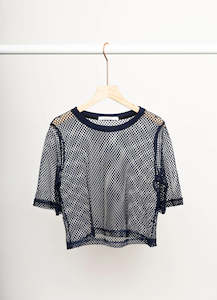 ARROW MESH TOP -Navy