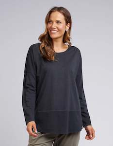 Under 50 Outlet: Rib Long Sleeve Washed Black