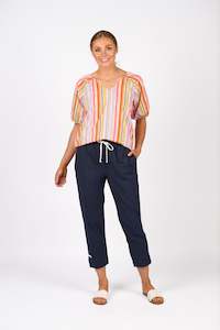 Knewe: K7076-Checker Pant-Ink/ White