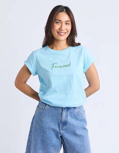 Signature Contrast Tee Light Blue With Lime