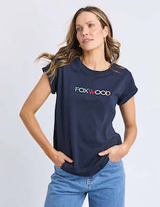 Foxwood: SIGNATURE TEE-Confetti Tee -Navy