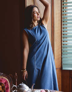Solene Denim Dress Mid Blue