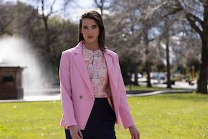 Seeking Lola: SEEKING LOLA JORDANNA BLAZER -PINK