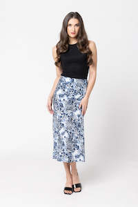 Seeking Lola: Milan Bias Skirt-water leopard