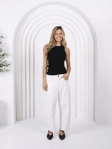 Monaco Jeans: TONI BARREL JEANS - White