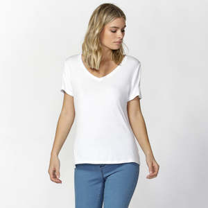Ayla V Neck Tee White