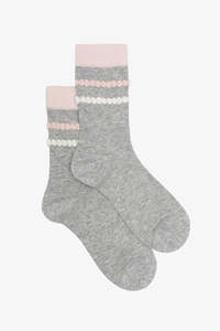 Grey & Blushline Sock