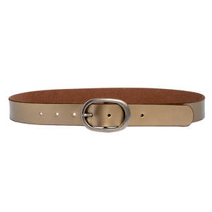 Tahlia Metallic Leather Belt-BRONZE
