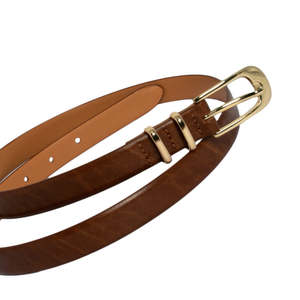 Sophia Leather Dress Belt-TAN