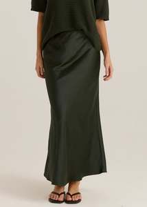 TOP SELLER-JASPER SLIP SKIRT-Olive