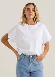 MIRA CROCHET TEE-White