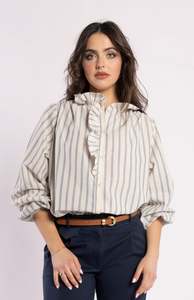 CEST LA VIVE BLOUSE-metallic stripe
