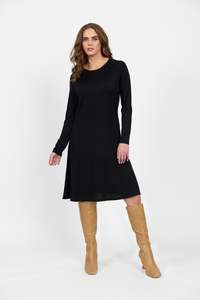 Vassalli Merino Dress-Black