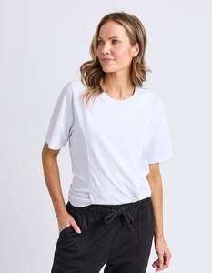 COLLINS TUCK TEE-WHITE