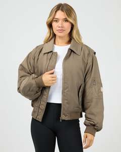 All About Eve: ALL ABOUT EVE Active Luxe Bomber Mocha-PRE ORDER DUE LATE MARCH