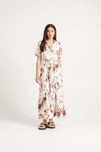 Godet shirt dress-vintage floral