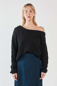 Sass: KIARA ASYMMETRIC KNIT-BLACK