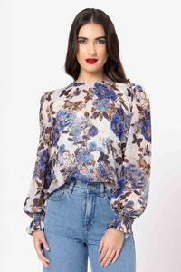 Seeking Lola NEW YORK TOP-AZURE CARNATION