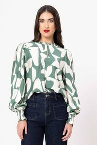 Seeking Lola MOVEMENT BLOUSE-FOREST SHADOW