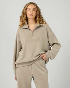 ALL ABOUT EVE Luxe Active 1/4 Zip Stone