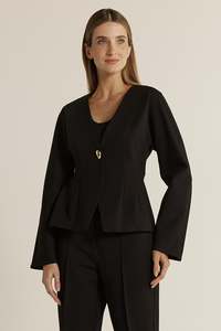 Fate Becker: PIA PONTE JACKET-BLACK