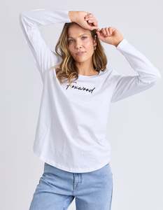 SIGNATURE LONG SLEEVE TEE-WHITE