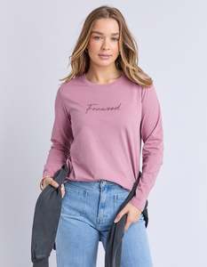 SIGNATURE LONG SLEEVE TEE-DUSTY ROSE