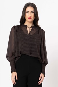 BYRON BLOUSE-MOCHA LACE